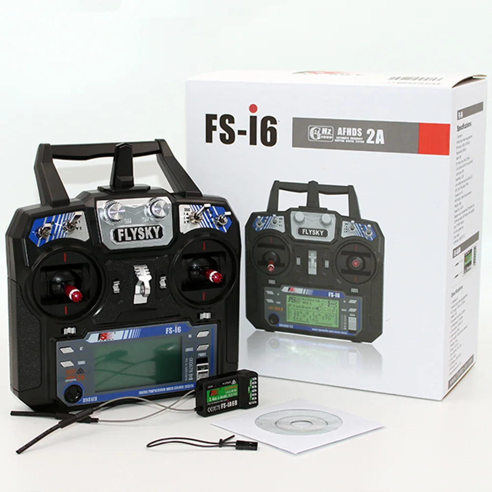 

FlySky 6 Channels FS-I6 Radio Control with FS-IA6B Receiver for RC Airplane Quadcopter Multirotor FPV Drone Glider Fixed wing