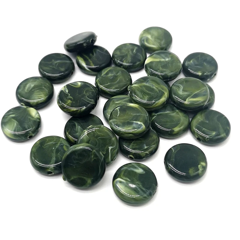 20 шт 15 мм круглые бусины имитация камня бусины для изготовления ювелирных изделий браслет Подвеска «сделай сам» - Цвет: Dark Green