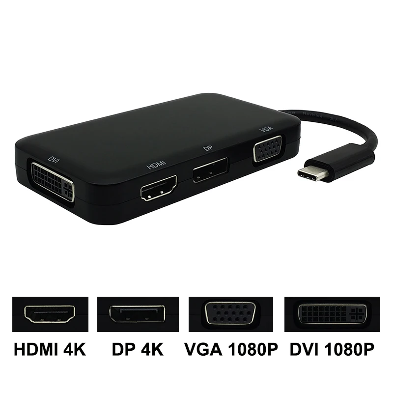 USB C Type C to HDMI VGA DVI DP DisplayPort Adapter USB 3.1 USB-C Type-C to Display Port Converter for Macbook Chromebook Pixel (8)