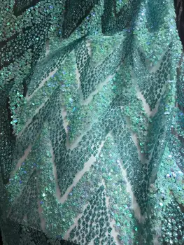 

New arrival Cyndi-6.3426 french net lace fabric with glued glitter sequins lace african tulle lace fabric