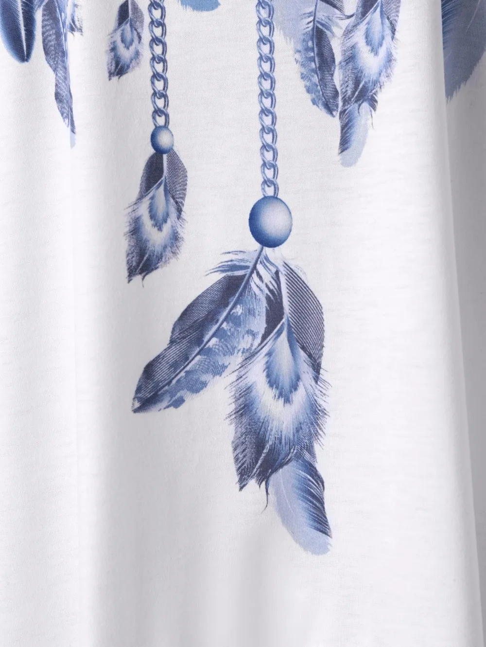 VESTLINDA Feather Print Lace Insert Handkerchief Tank Top Women Clothing Racerback Tank Top Summer 2018 Swing Tunic Tank Tops 4