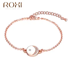 ROXI Bracelet Fashion Cute Girls Chain Rose Gold Color with Smile Face Bracelets zircon love simple