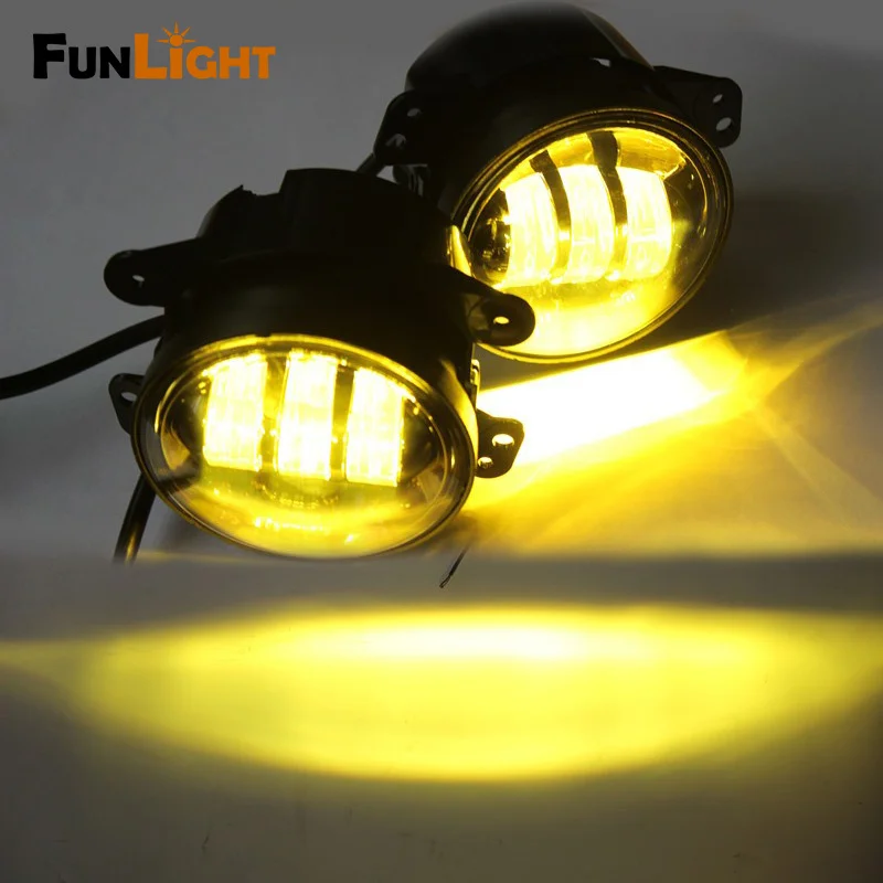 Funlight Auto Parts Yellow Fog Light, Led Chip 4' 'Led fog light, 30Watt 4Inch Led Fog Light For Jeep Wrangler Jk  (7)