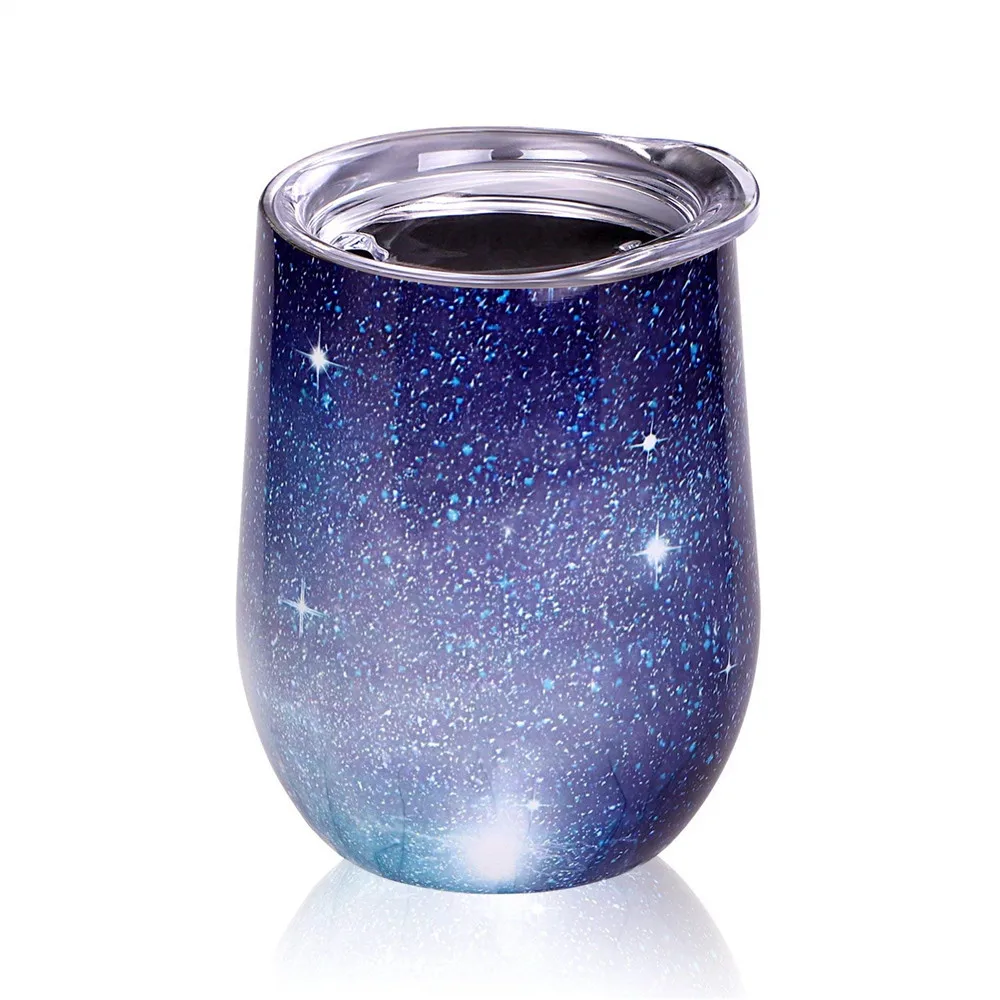 Туманность двойной изотермическая чашка Нержавеющая сталь бокал для вина без ножки стакан с двойными стенками Вакуумный походный стакан для Кофе коктейль - Цвет: Slate Blue