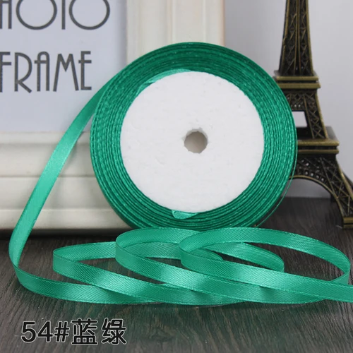 25 Yards/roll) Satin Ribbon Gift Packing Christmas Decoration Diy Ribbons Handmade Bow Craft Ribbons Card Gifts Wrapping 6mm - Цвет: Tiffany blue