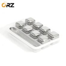ORZ 304 из нержавеющей стали 8 шт охлаждающие многоразовые кубики льда виски камни напиток морозильник гелевый охладитель для вина с пластиковой коробкой для хранения