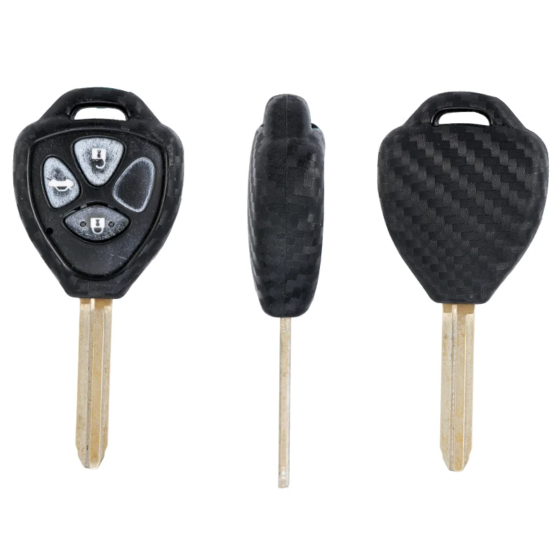 

Carbon Fiber Pattern Silicone Car Key Protection Cover Case For Toyota Camry Avalon Corolla Matrix Rav4 Venza Yaris Keys