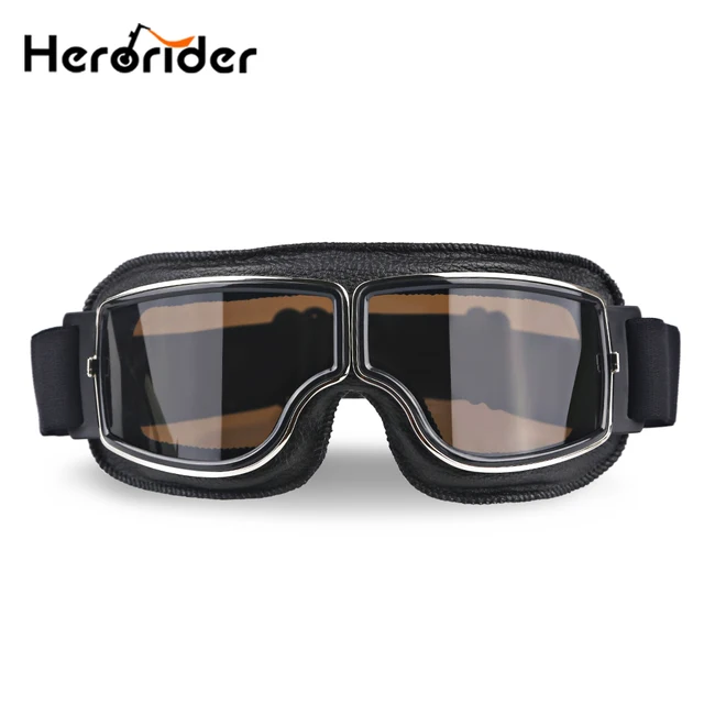 Herorider Universal Moto Scooter Aviador Da Motocicleta &Oacute;culos de Prote&ccedil;&atilde;o Piloto Do Vintage Motociclista &Oacute;culos &Oacute;culos de prote&ccedil;&atilde;o do Capacete Dobr&aacute;vel Para Harley