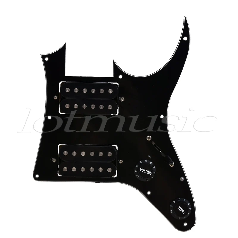 

Electric Guitar Prewired Loaded Pickguard Scratch Plate For Ibanez GRGM21 HH Replacement Parts Humbucker 3Ply White Black