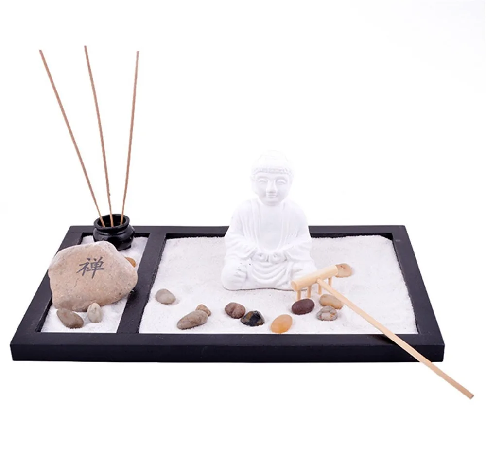 

Feng Shui ZEN Garden Sand Buddha Rake Stone Incense Burner L1009