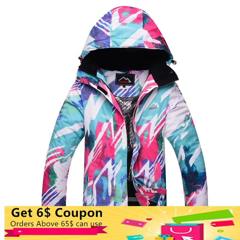 

2018 Young Girl Snow Jackets Woman Ski Jacket Snowboarding Clothing Windproof Thermal Outdoor Coats Winter Warm Costumes