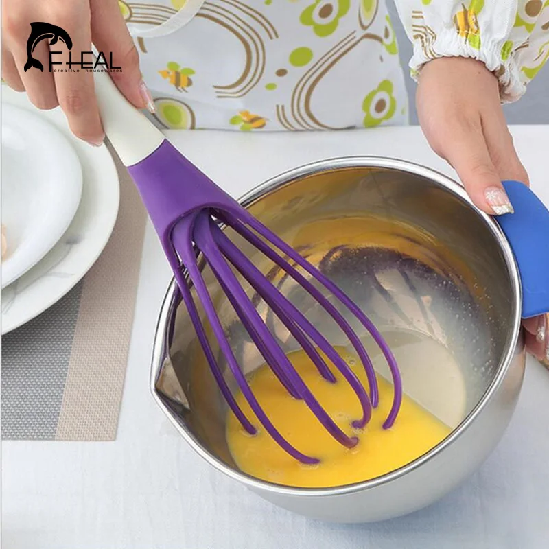

FHEAL Rotatable Mixer 2in1 Rotatable Egg Beaters Food-grade PP Whisk Cook Tools Kitchen Blender Detachable Washable Egg Mixer