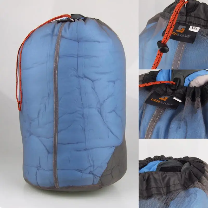 

Ultralight Mesh Storage Bag Travel Camping Sport Mesh Stuff Bag Compression Stuff Sack Travel Kit Equipment Outdoor Tool