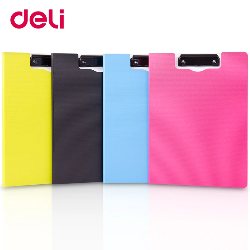

Deli A4 colorful fashionable vertical/horizontal folding board clip board horizontal paper folding clip folder Plate clamp