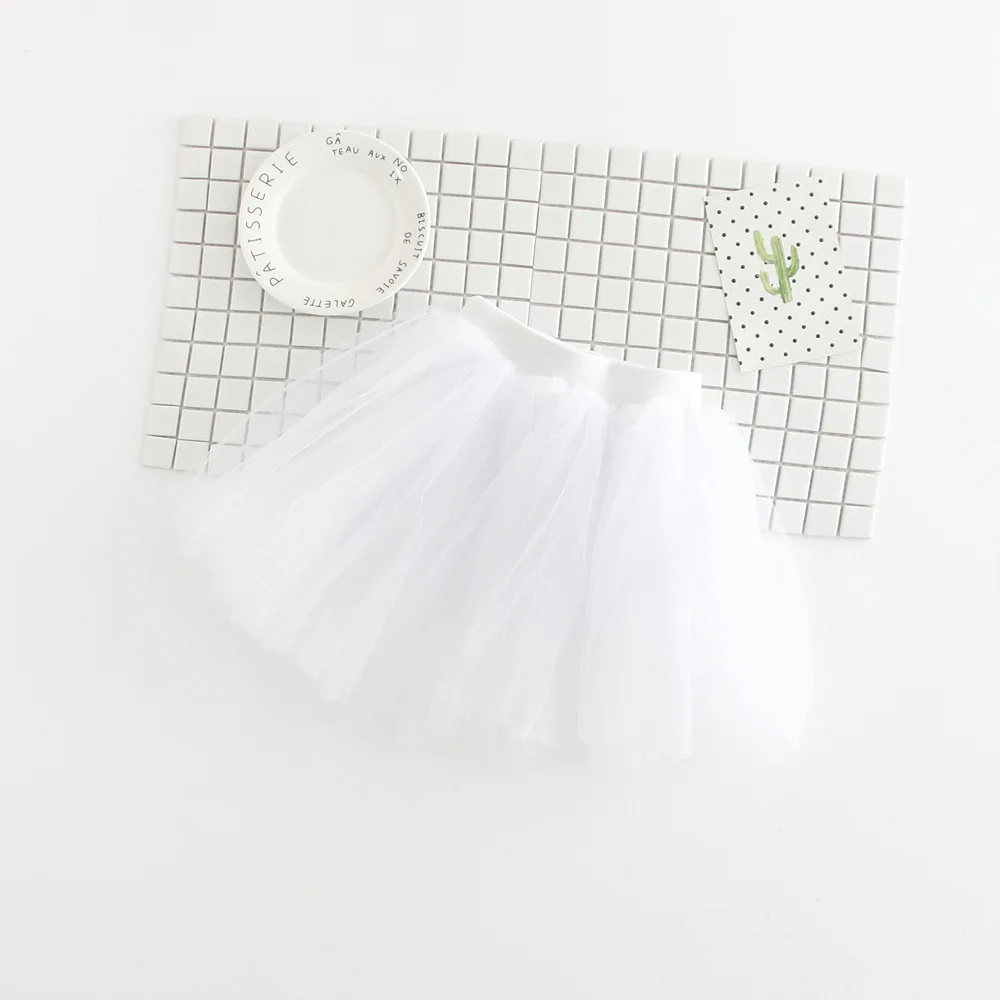 Юбки-пачки для девочек детская юбка-американка с эластичной резинкой на талии фатиновая юбка принцессы для девочек яркая бальная юбка мини-юбка принцессы из тюля для девочек - Цвет: white