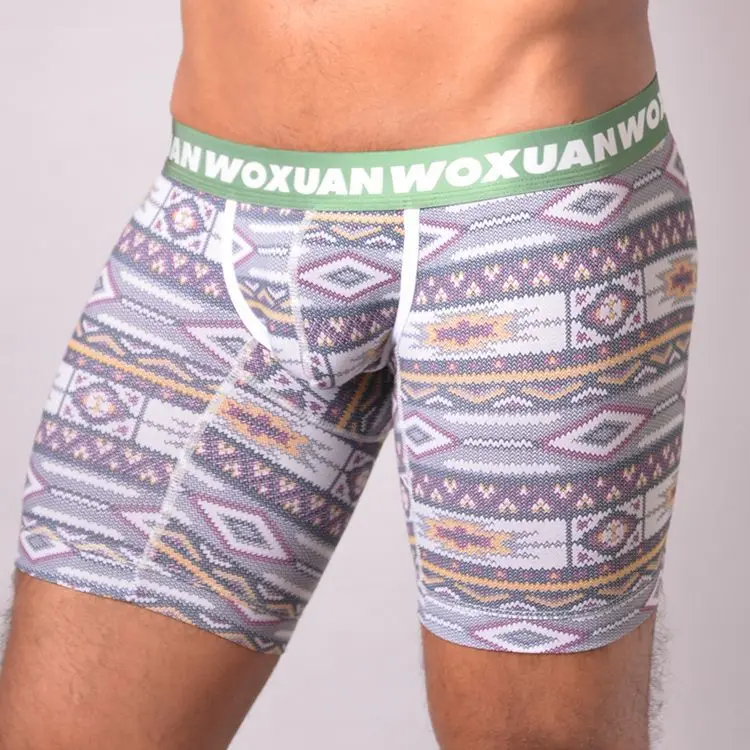 Sexy Underwear Men Boxer Shorts homme Lycra Cotton Printed Panties U