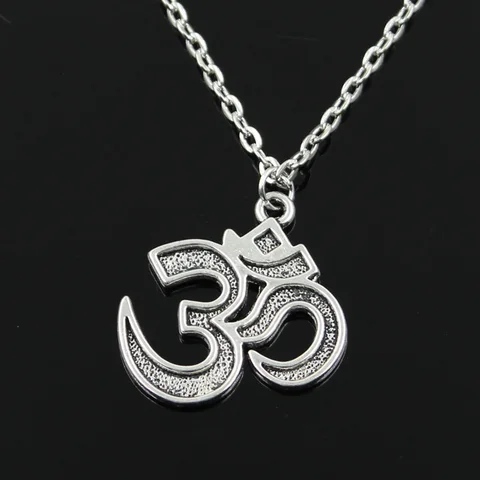 Fashion Yoga Om Pendants Round Cross Chain Short Long Mens Womens Silver Color Necklace Jewelry Gift