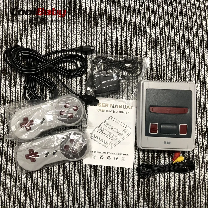 DHL 30 шт./лот Новинка Sega MD16 SG 167 супер мини MD игровой консоли 16 бит игры Встроенный
