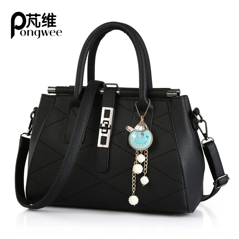 

PONGWEE Fashion Woman Handbag Top-handle Shoulder Bags PU Leather Evening Frame Spring New Handbags Designer Famous Brand Sac