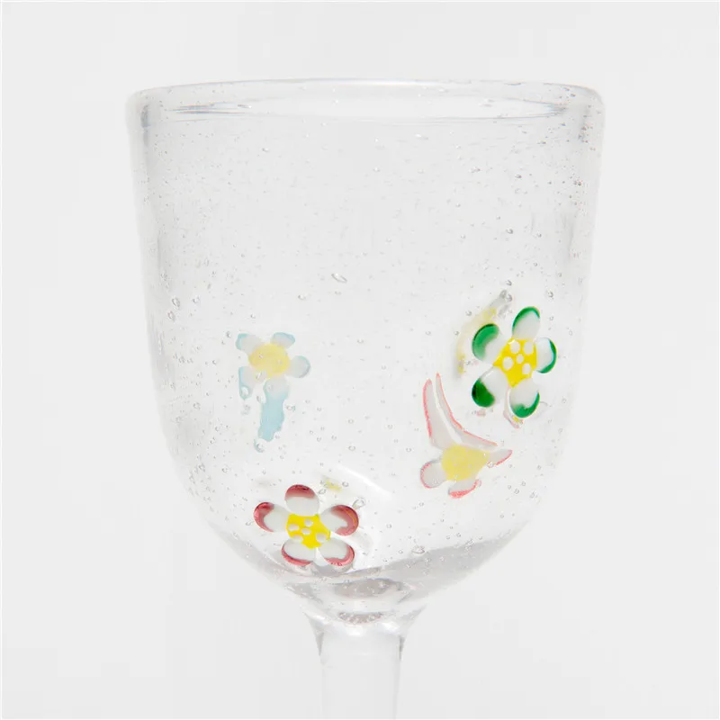 

Minimalist modern home color small flower relief goblet wine cup Creative Cup B