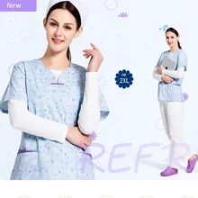 Больница стоматологический салон красоты женщина доктор с коротким рукавом хирургическая Униформа леди изоляции платье скраб набор, Медсестры Медицинский костюм набор, A2