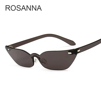 

ROSANNA Cute Sexy Cat Eye Sunglasses Women 2019 Summer Retro Small Frame Black Red Cat Eye Sun Glasses for Women Pink Mirror