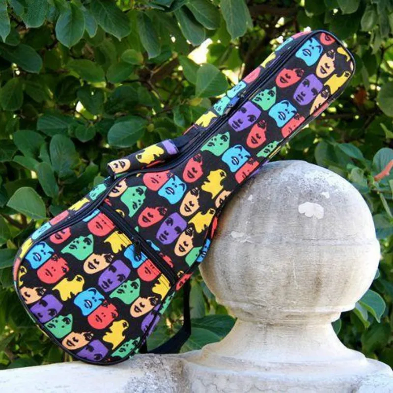 

Ukulele Bag Case Waterproof Electric 21 23 26 Inches Soprano Concert Tenor Backpack Carry Gig Faces Colorido Uku Accessories