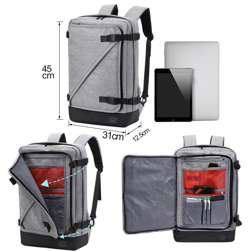 Scione мужские многофункциональные одноцветные дорожные рюкзаки, модные водонепроницаемые портативные сумки для ноутбука с зарядкой через usb, сумка на плечо для отдыха