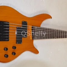 Высокое качество QShelly пользовательские пепел 7 Струны для бас-гитары Клен шеи черный джазовый мост электрическая бас гитара ra музыкальный инструмент магазин