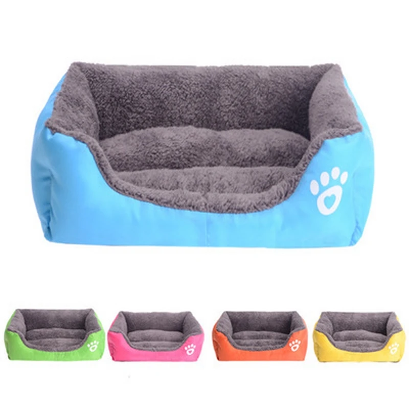 buy Paw Pet Sofa Dog Beds Waterproof Bottom Soft Fleece Warm Cat Bed House Cat Bed random color