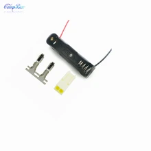 100Pcs 1xAAA Battery Case Holder Socket Wire Junction Boxes With 15cm Wires, KF2510 Header and Crimps