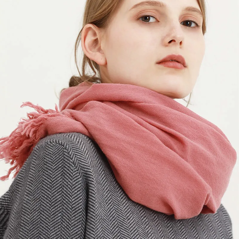 

Scarves Women High Fashion 2017 Winter Scarf Solid Color Pashmina Ladies Scarves Green Scarf Poncho and Capes Wool Blanket