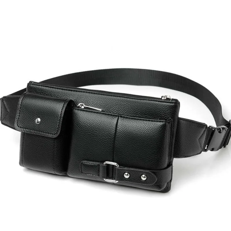 Men Leather Fanny Waist Shoulder Bag Crossbody Satchel USB Business Chest P #SN 