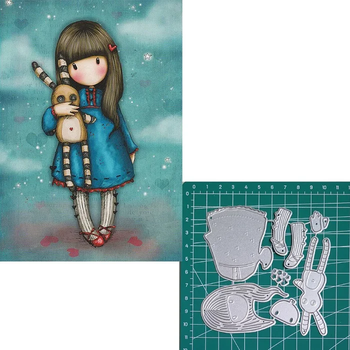 

Rogue rabbit new 2019metal cutting dies doll girls for scrapbooking and making paper for cards