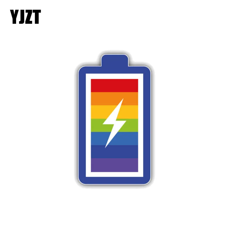 YJZT 7 6 см * 13 Индивидуальная LGTB Радужная батарея для геев наклейка на автомобиль