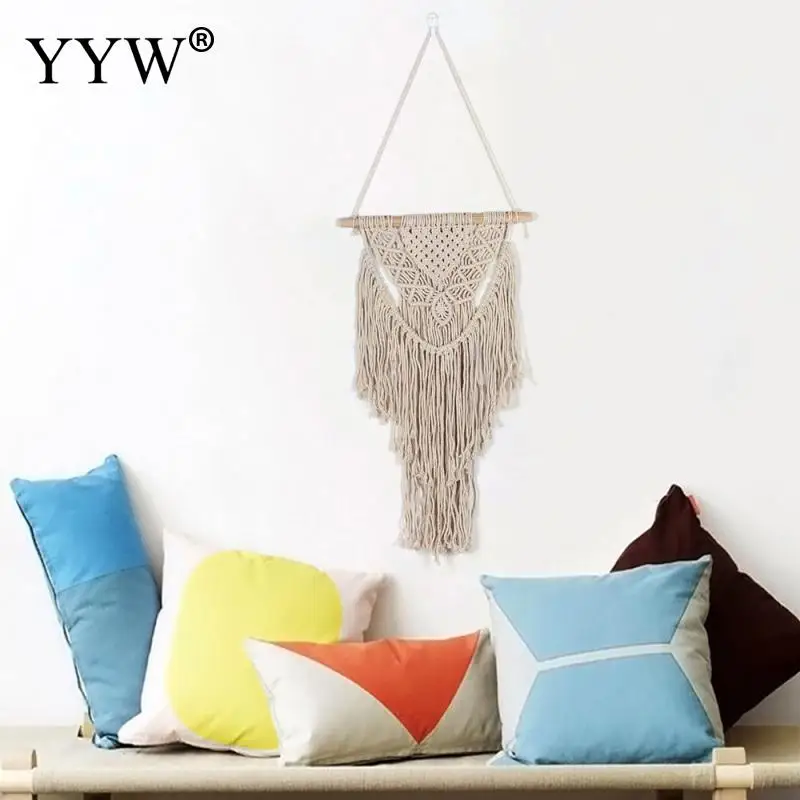 

2pcs White Mascot Macrame Wall Hanging Decor Wedding Hanging Backdrop Wall Carpet Wall Hanging Tapestry Fabrics Decoration Home