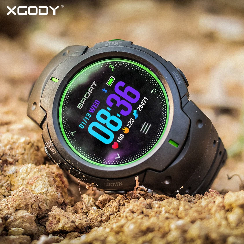 XGODY Смарт-часы 5ATM водонепроницаемые Bluetooth умные часы кровяное давление Шагомер