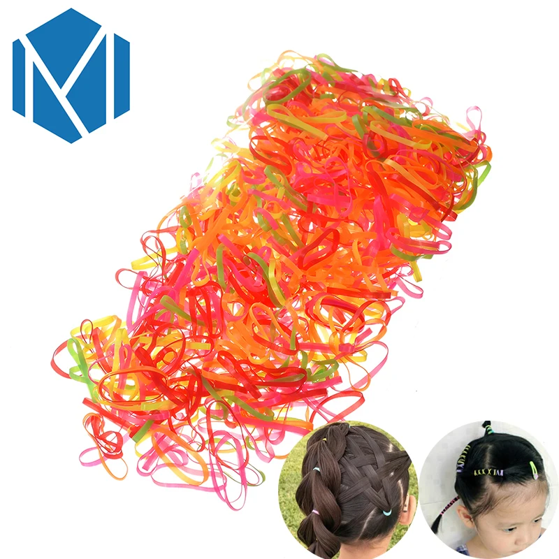 

600pcs /bag Hair Rope Colorful Children Rubber Bands Cute Girls Ponytail Holder Disposable Elastic Hair Bands Hair Accessories