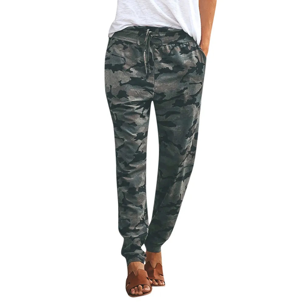 

Feitong Women Pants Camouflage Print Casual Pants Women Sports Pants Slim Fit Trousers Streetwear Pantalones Mujer