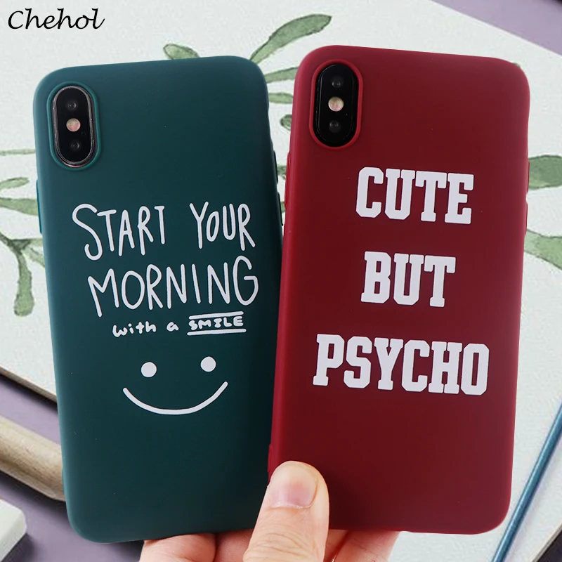 Чехлы с забавными буквами для IPhone X XS MAX XR 8 7 6 s Plus Smile мягкий силиконовый чехол