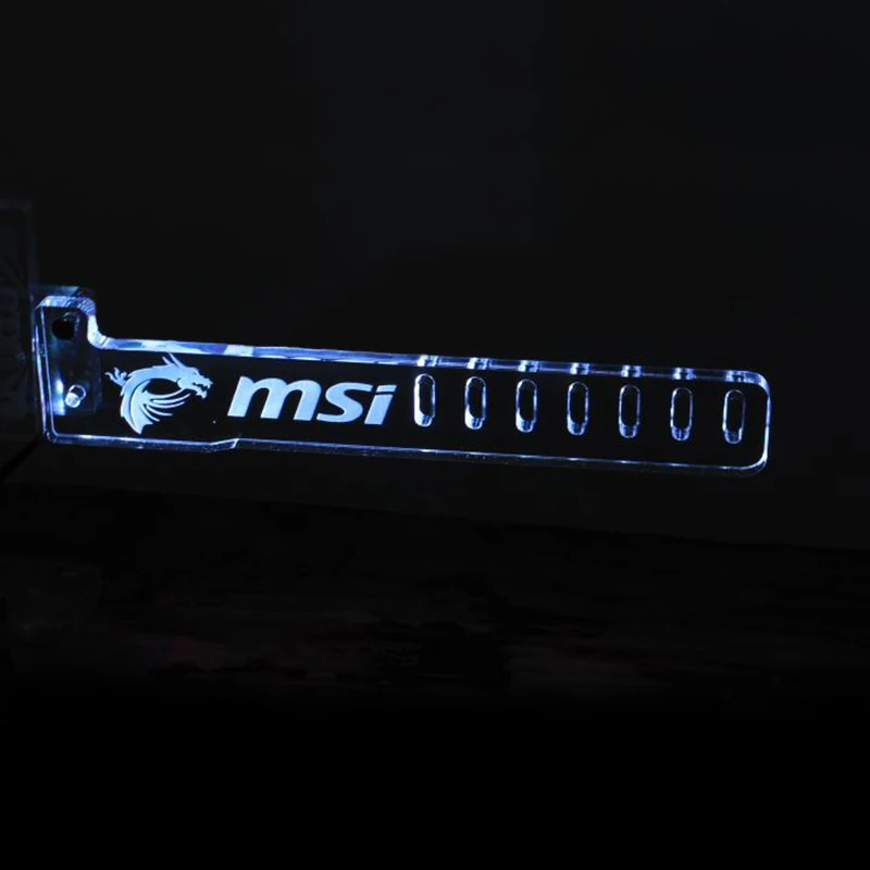 Новейший PCI красный для MSI светодиодный светящийся компьютерный офисный основной ящик видеокарты на заказ Поддержка рамка дисплей карты компоненты разъем - Цвет: Белый