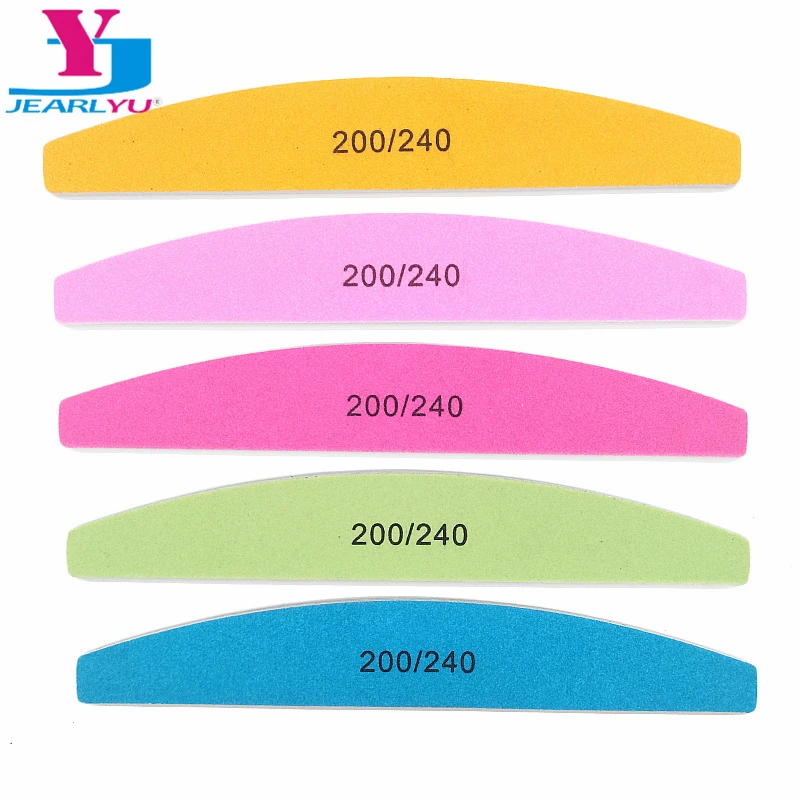 4Pcs Nail Files lime a ongle Professionel 200/240 Grit Sanding Block Pink Green Blue Rose Manicure Buffing Polish  Boat File