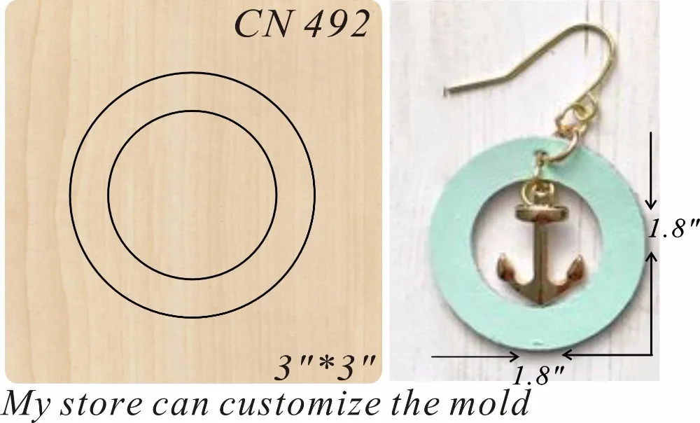 

Circular earrings/3 wood moulds die cut accessories wooden die Regola Acciaio Die Misura ( MY )