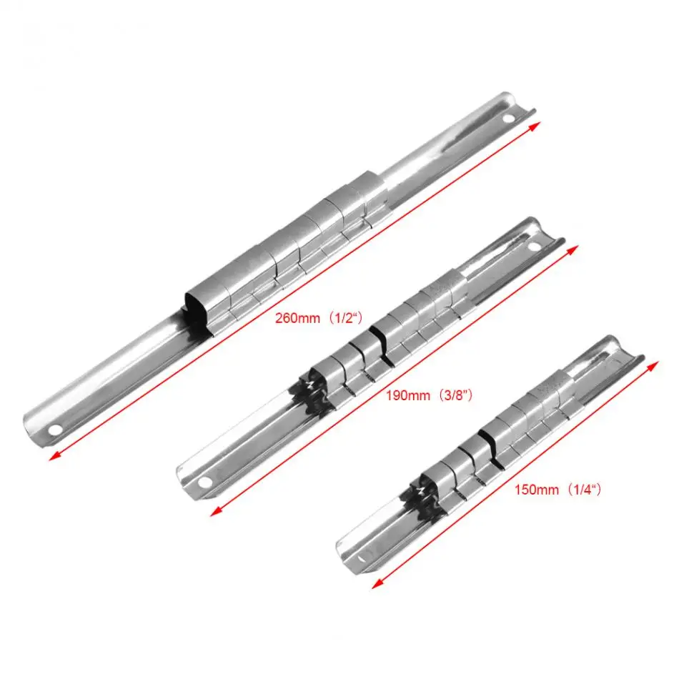 

Carbon Steel 8 Socket Rack Storage Divider Rail Tray Holder Brackets Shelf Stand Tool Organizer Socket Socket Wrench Storage