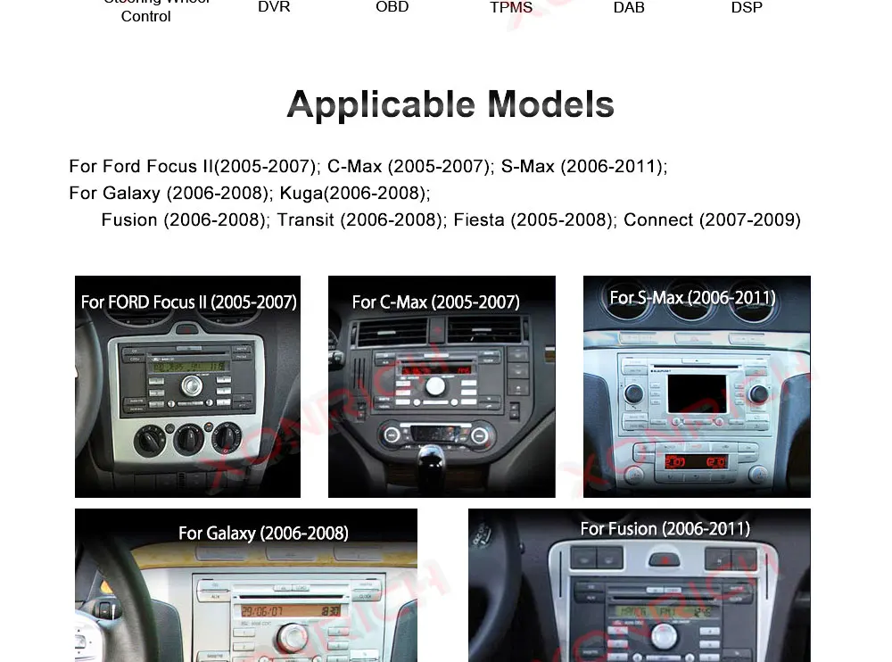 Clearance Car Multimedia Player Android 8.0 Car GPS Navi Autoradio 2 Din 7 Inch For Ford/Mondeo/Focus/Transit/C-MAX/S-MAX/Fiesta 4GB RAM 2