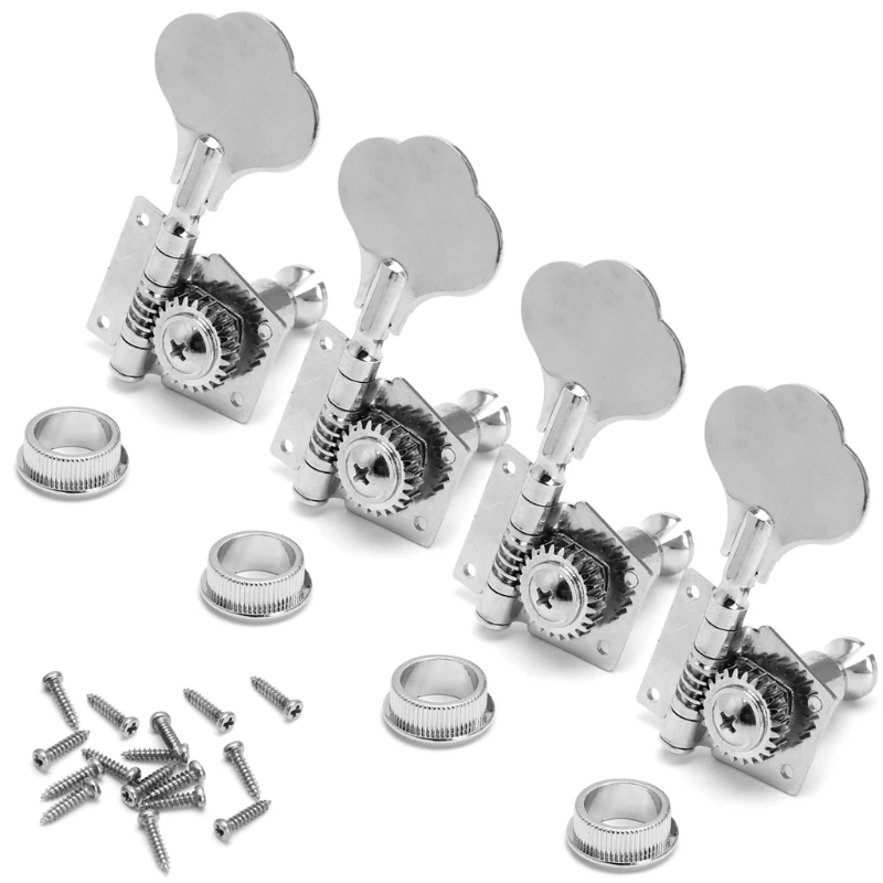 New 4PCS Bass Guitar Machine Heads Knobs Tuners Tuning Pegs Tuners