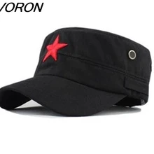 VORON Винтажный Унисекс для женщин и мужчин casquette бейсболка ткань регулируемая красная звезда Открытый Защита от солнца повседневная армейская шляпа