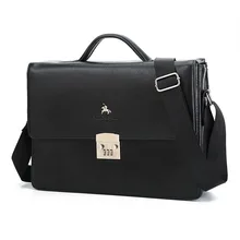 Деловая Роскошная брендовая мужская сумка с замком, черный кожаный портфель для мужчин, солидный банк, OL, мужской портфель, сумка для платья, мужская сумка