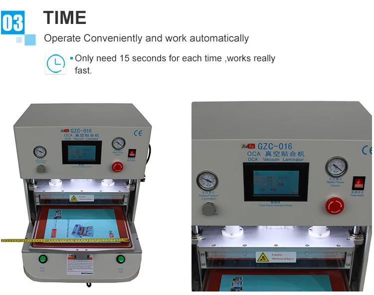 Jiutu Newest 16 inch & 16 inch OCA Automatic Laminator for iPad 6 LCD Touch Screen Vacuum Laminating Machine For Samsung S7 Edge (7)
