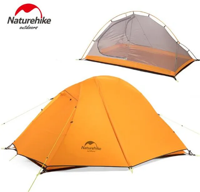 Best Price NatureHike 2 Person Double Layer Ultralight Tent Outdoor Picnic 3 Seasons Waterproof Tent Camping 20D Silicon Tent 